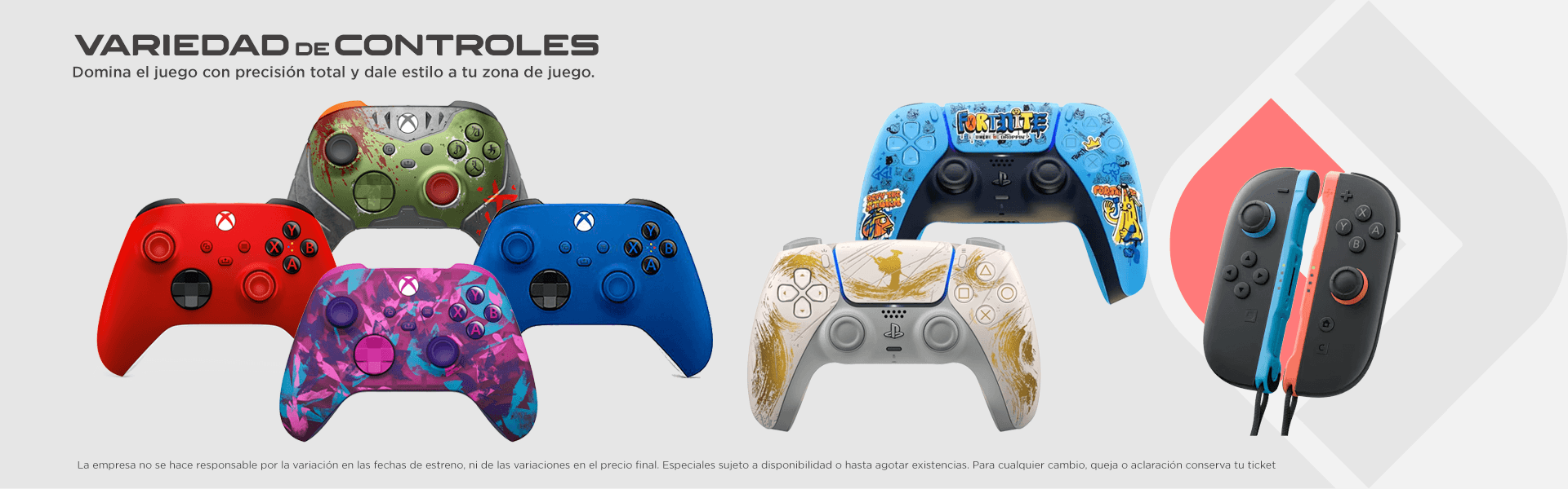 Controles y accesorios para jugar