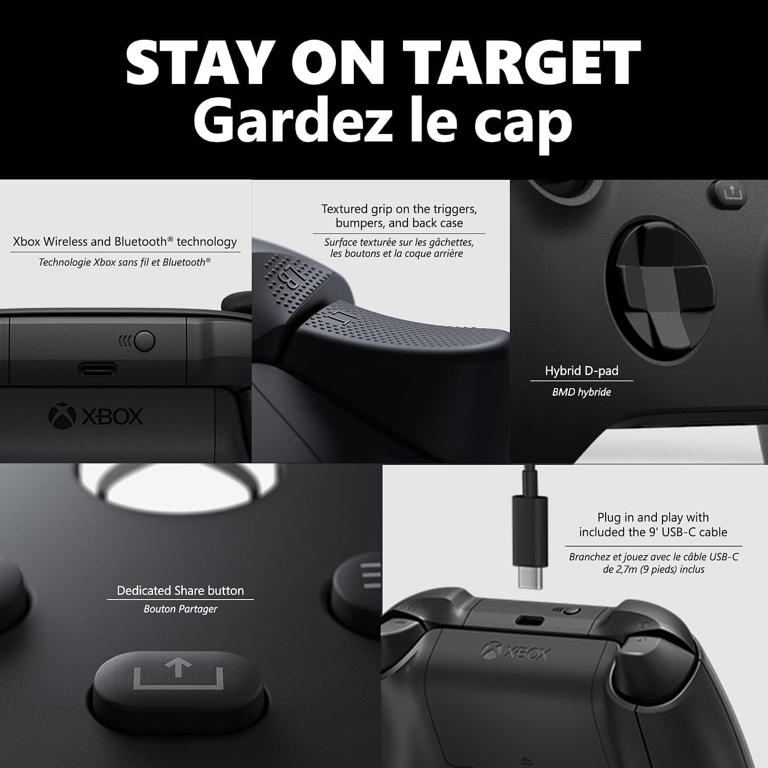 Wireless Controller Negro + Cable Usb C
