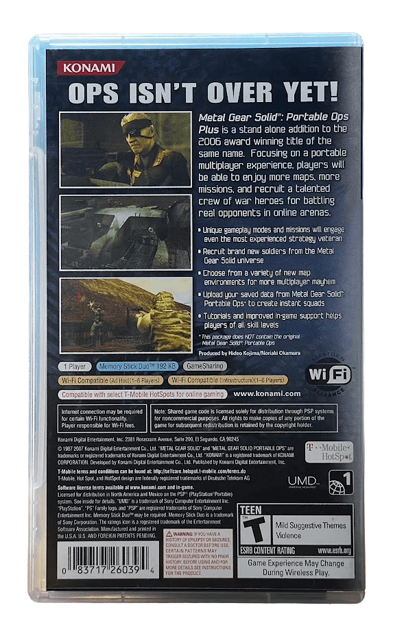 METAL GEAR SOLID PORTABLE OPS PLUS